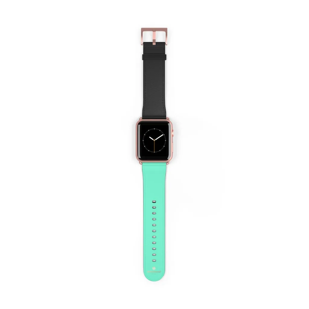 Dual Color Black & Light Blue 38mm/ 42mm Watch Band For Apple Watch- Made in USA