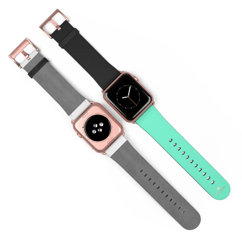 Dual Color Black & Light Blue 38mm/ 42mm Watch Band For Apple Watch- Made in USA
