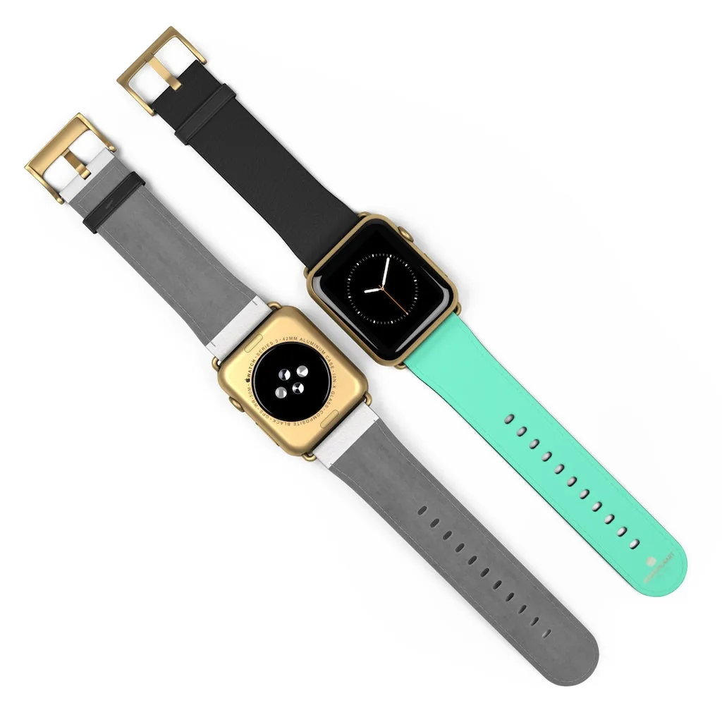 Dual Color Black & Light Blue 38mm/ 42mm Watch Band For Apple Watch- Made in USA
