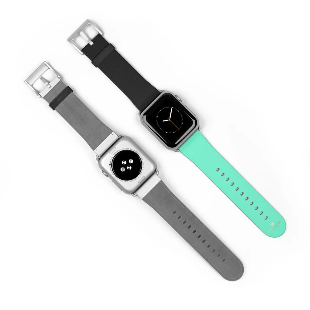Dual Color Black & Light Blue 38mm/ 42mm Watch Band For Apple Watch- Made in USA