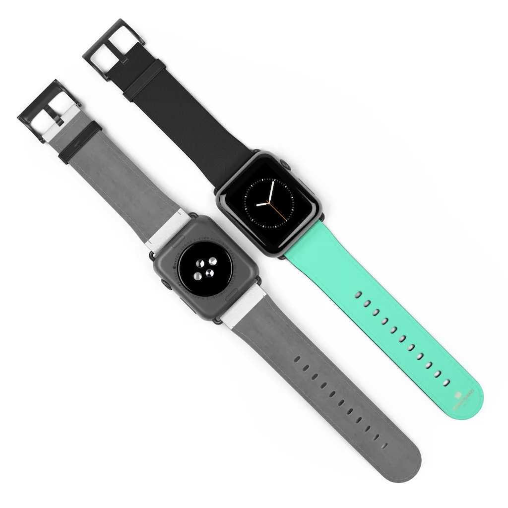 Dual Color Black & Light Blue 38mm/ 42mm Watch Band For Apple Watch- Made in USA