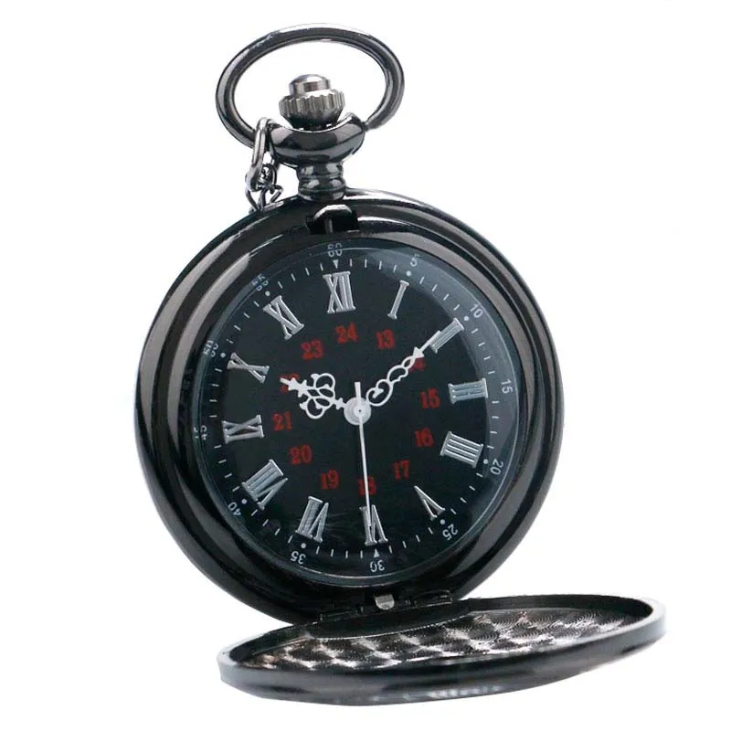 Dual Display Clamshell Rome Retro Hollow Imitation Mechanical Pocket Watch