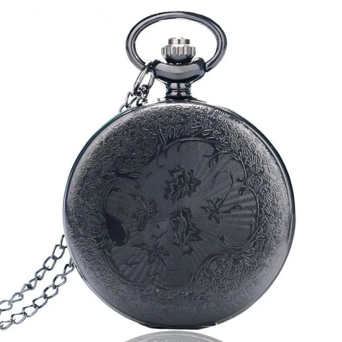 Dual Display Clamshell Rome Retro Hollow Imitation Mechanical Pocket Watch