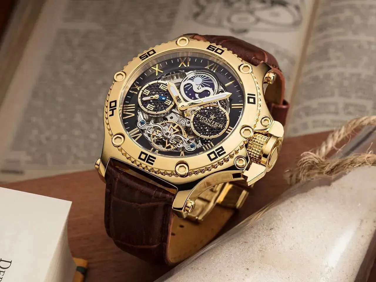 Dual-Time Hawaii Pionier GM-514-2 | Gold | Made in Germany