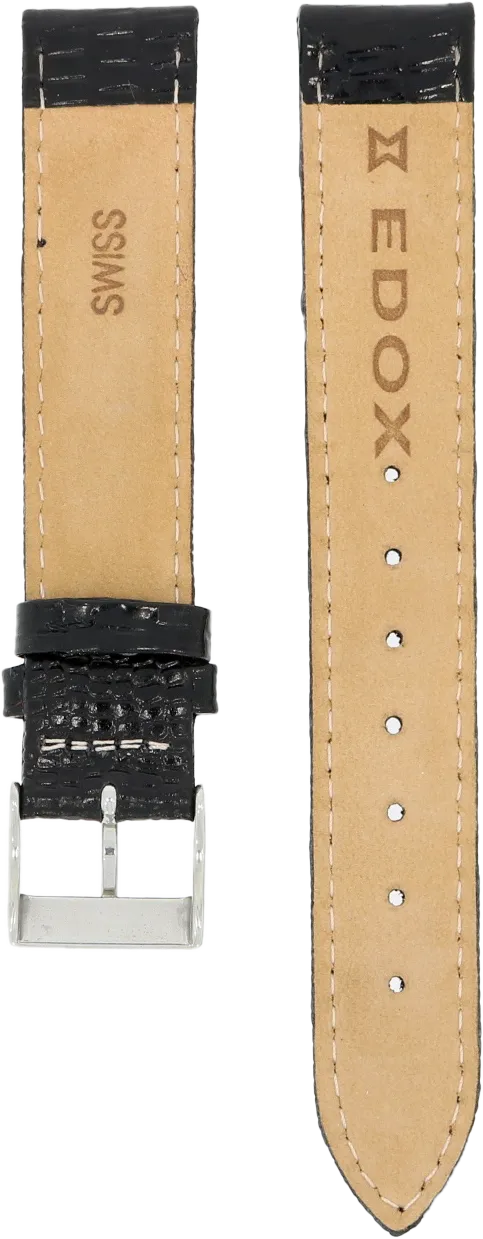 Edox Black Leather Strap 17mm