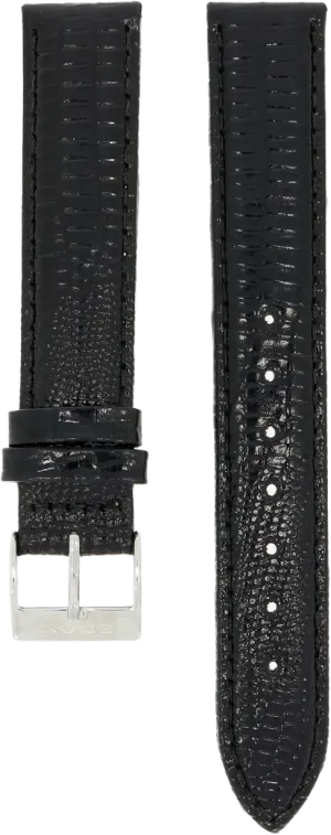 Edox Black Leather Strap 17mm