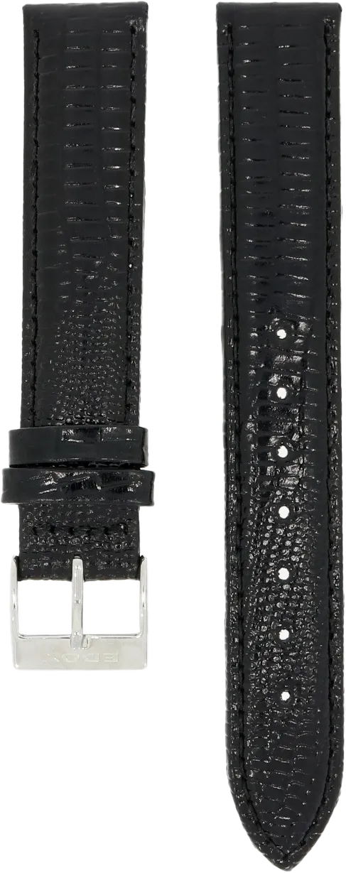 Edox Black Leather Strap 17mm