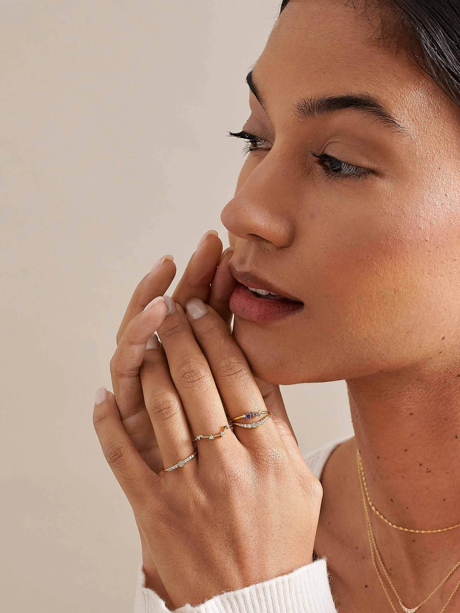 Ellipse diamond ring