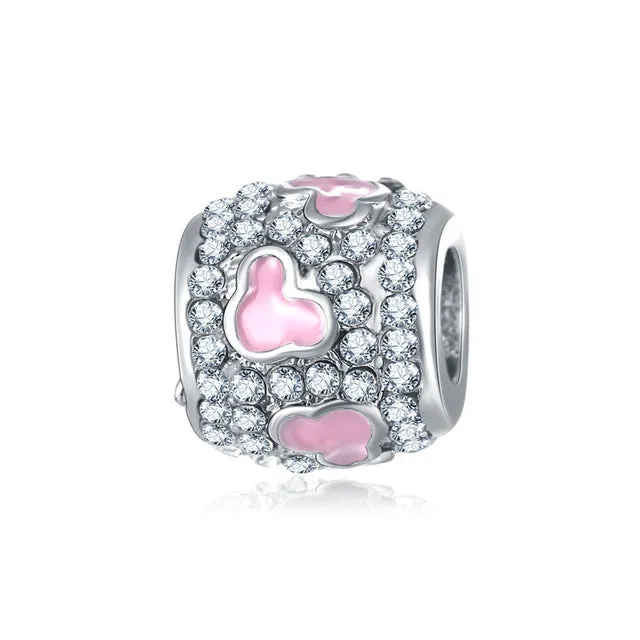Fit Original Pandora Charms Bracelet Silver Plated Cute Minnie Mickey Charm Bead DIY Accessories Beads For Jewelry Making