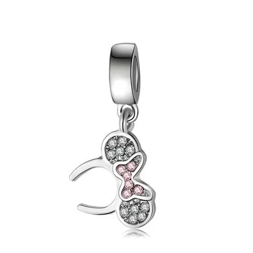 Fit Original Pandora Charms Bracelet Silver Plated Cute Minnie Mickey Charm Bead DIY Accessories Beads For Jewelry Making