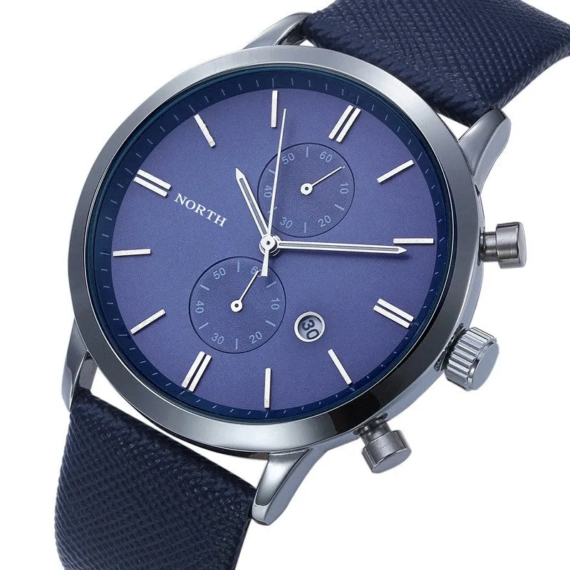 Funland New Fashion Luxury Men Japan Casual Leather Watches Waterproof Date Military Wristwatch Watches