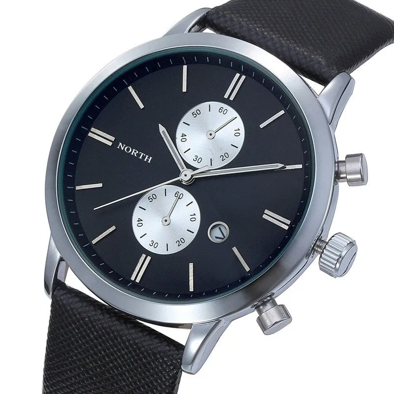 Funland New Fashion Luxury Men Japan Casual Leather Watches Waterproof Date Military Wristwatch Watches