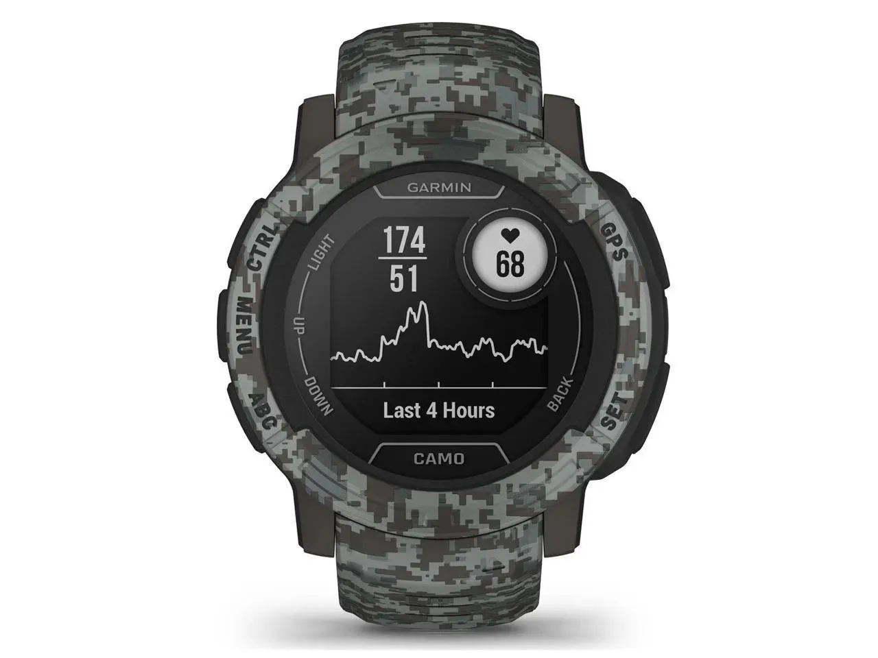 Garmin Instinct 2 Camo Edition 45mm Rugged GPS Smartwatch, Graphite Camo