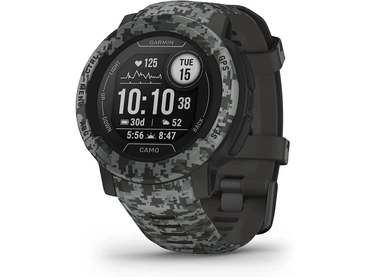 Garmin Instinct 2 Camo Edition 45mm Rugged GPS Smartwatch, Graphite Camo