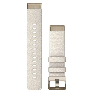 Garmin QuickFit 20 mm Cream Heathered Nylon with Cream Gold Hardware Watch Band - 010-13102-07
