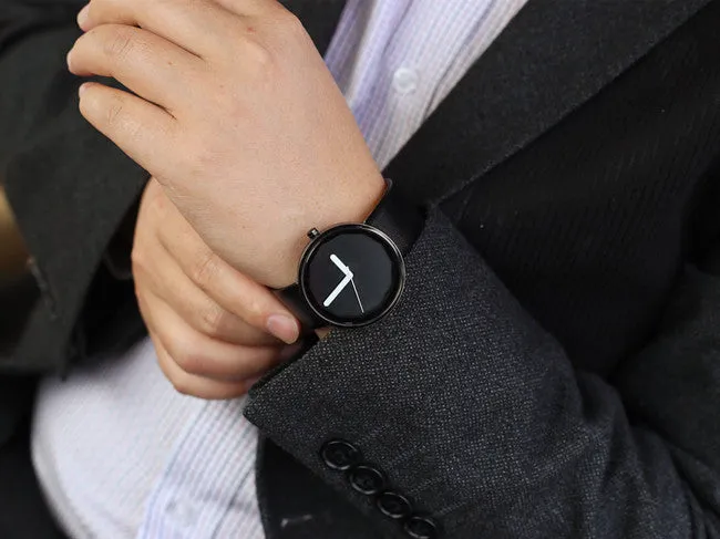 Genuine Leather Brand Luxury Women Man Watch Lovers' Quartz Watch Black White Wristwatches Montre Femme De Marque