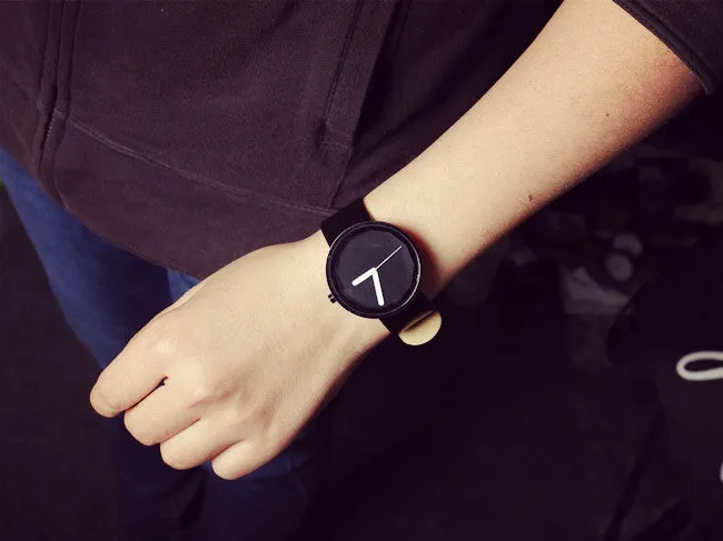 Genuine Leather Brand Luxury Women Man Watch Lovers' Quartz Watch Black White Wristwatches Montre Femme De Marque
