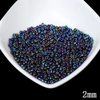 Gold and Silver 2mm 1000pcs Crystal Spacer Czech Glass Seed Beads Beading For Jewelry Making Handmade DIY Earring Necklace Nail