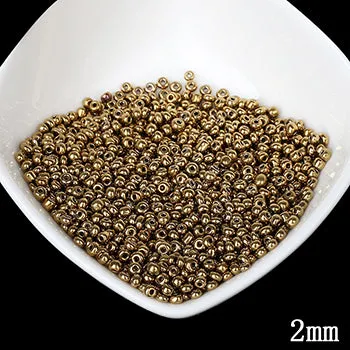 Gold and Silver 2mm 1000pcs Crystal Spacer Czech Glass Seed Beads Beading For Jewelry Making Handmade DIY Earring Necklace Nail
