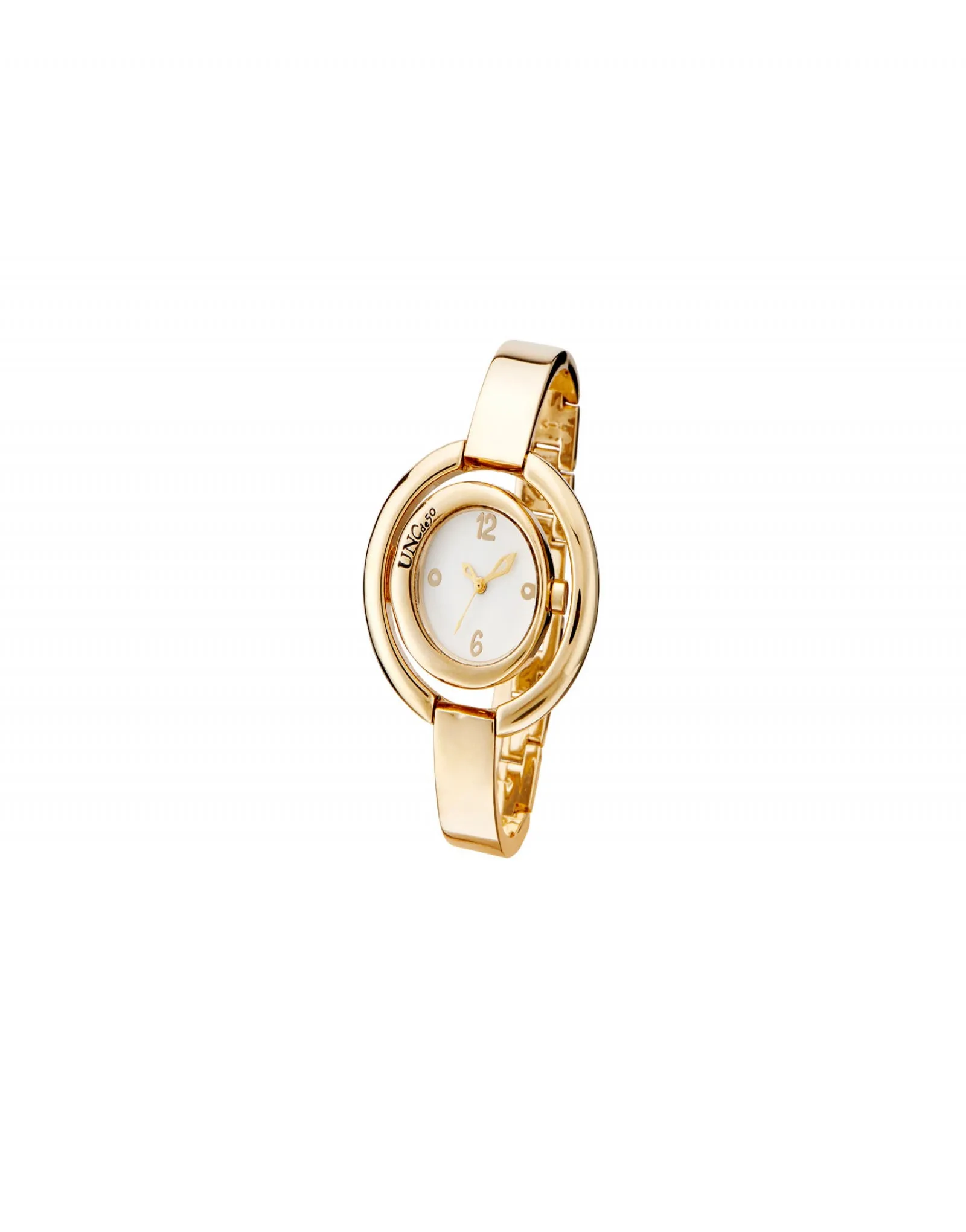Gold Plated Ladies Double Dial Bangle Watch