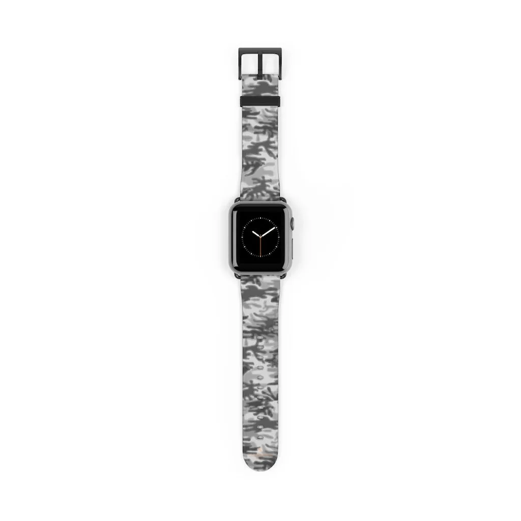 Grey Camo Apple Watch Band, 38mm/42mm Watch Band For Apple Watch- Made in USA