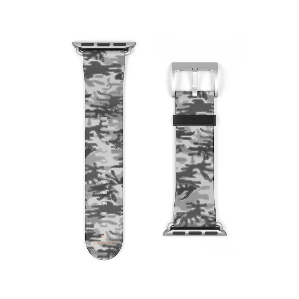 Grey Camo Apple Watch Band, 38mm/42mm Watch Band For Apple Watch- Made in USA