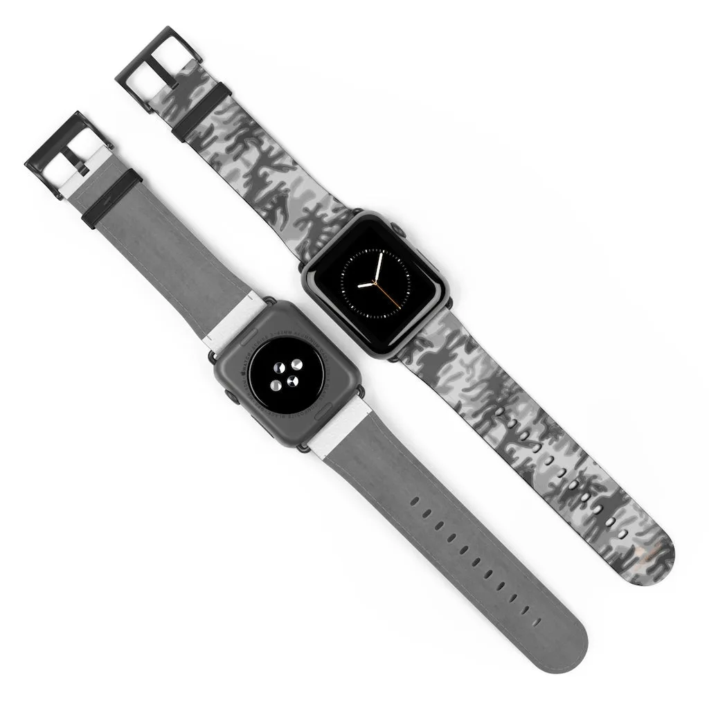 Grey Camo Apple Watch Band, 38mm/42mm Watch Band For Apple Watch- Made in USA