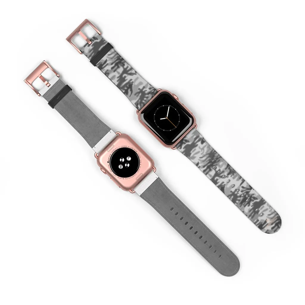 Grey Camo Apple Watch Band, 38mm/42mm Watch Band For Apple Watch- Made in USA