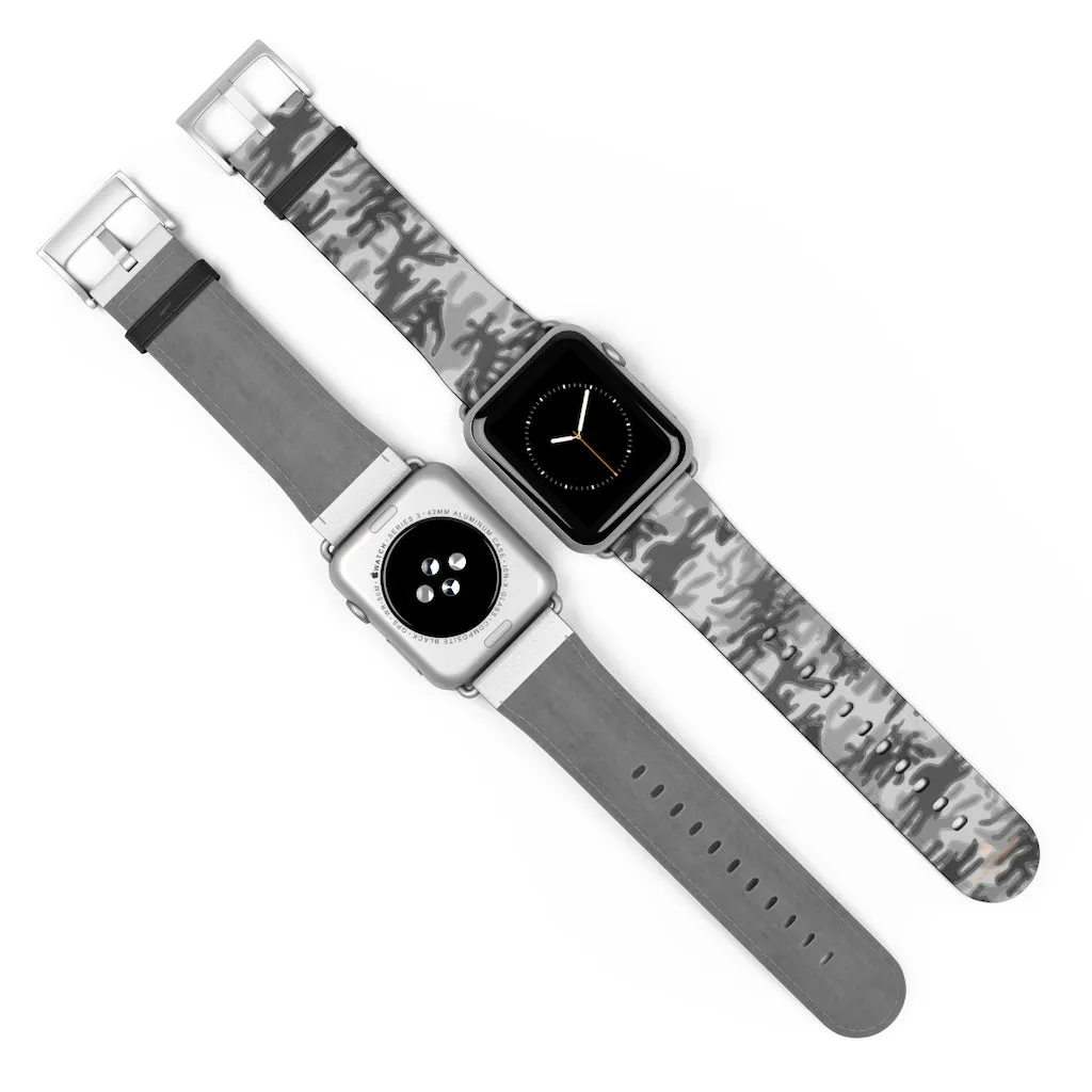 Grey Camo Apple Watch Band, 38mm/42mm Watch Band For Apple Watch- Made in USA