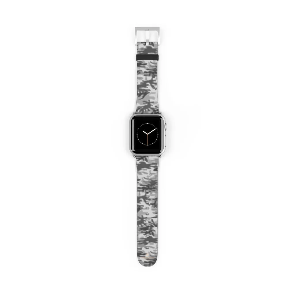 Grey Camo Apple Watch Band, 38mm/42mm Watch Band For Apple Watch- Made in USA