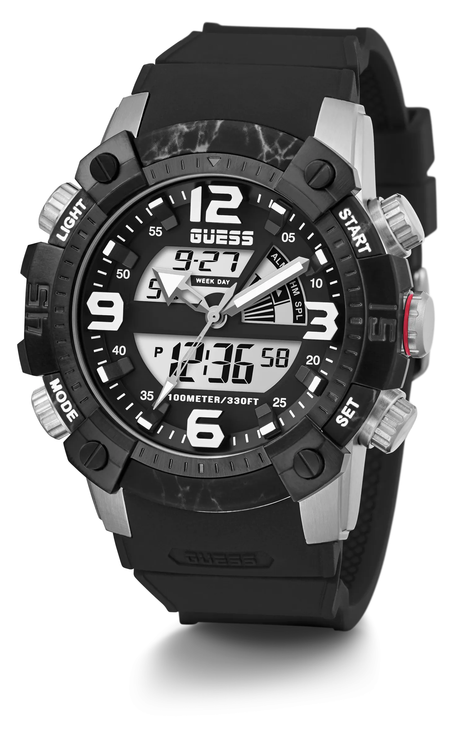 Guess Mens Black/Gunmetal Digital Watch - GW0421G1