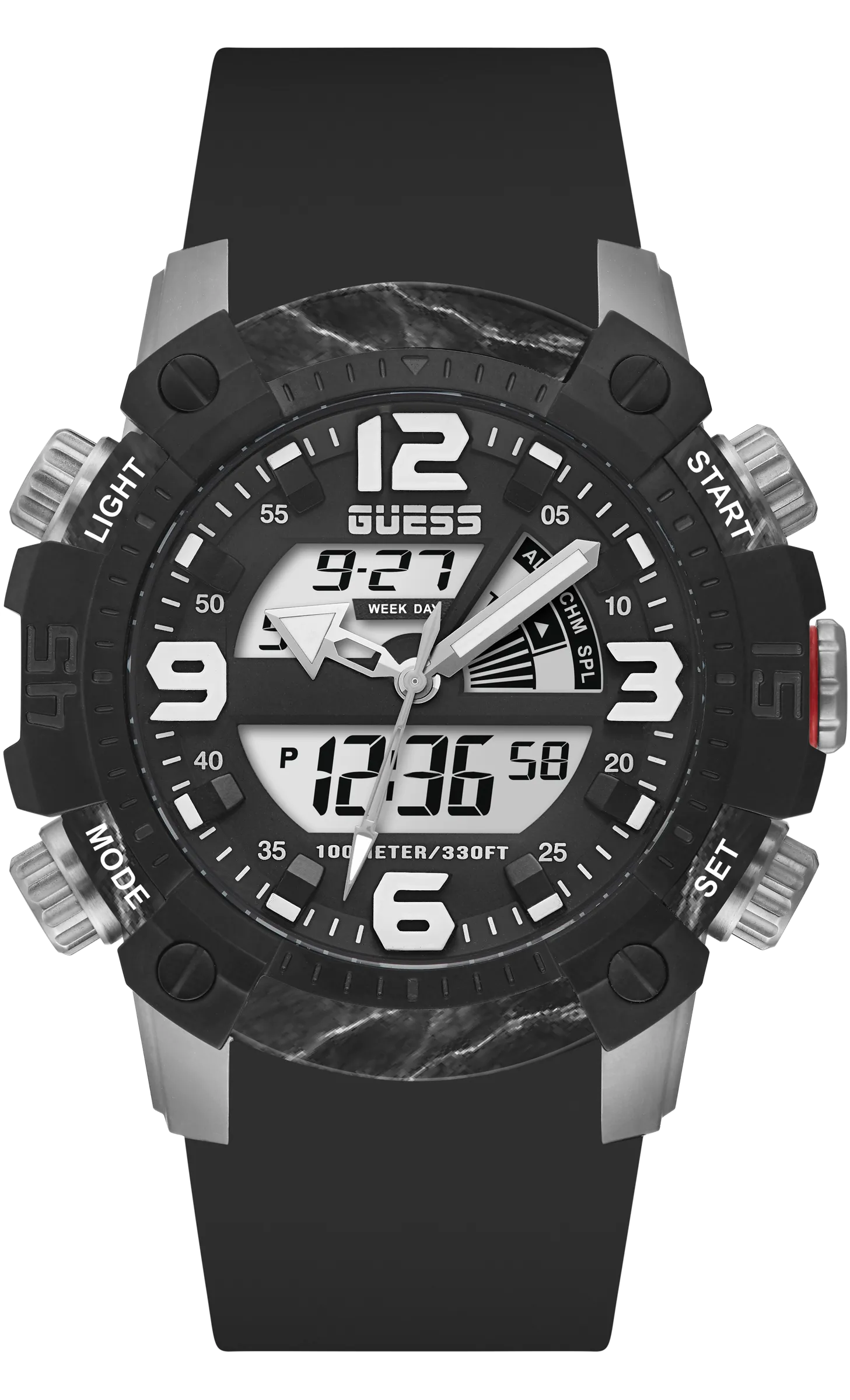 Guess Mens Black/Gunmetal Digital Watch - GW0421G1