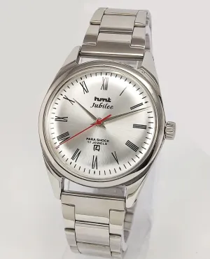 HMTJubilee Para Shock 17 Jewels Silver Dial Mechanical Hand winding Men's Wrist Watch