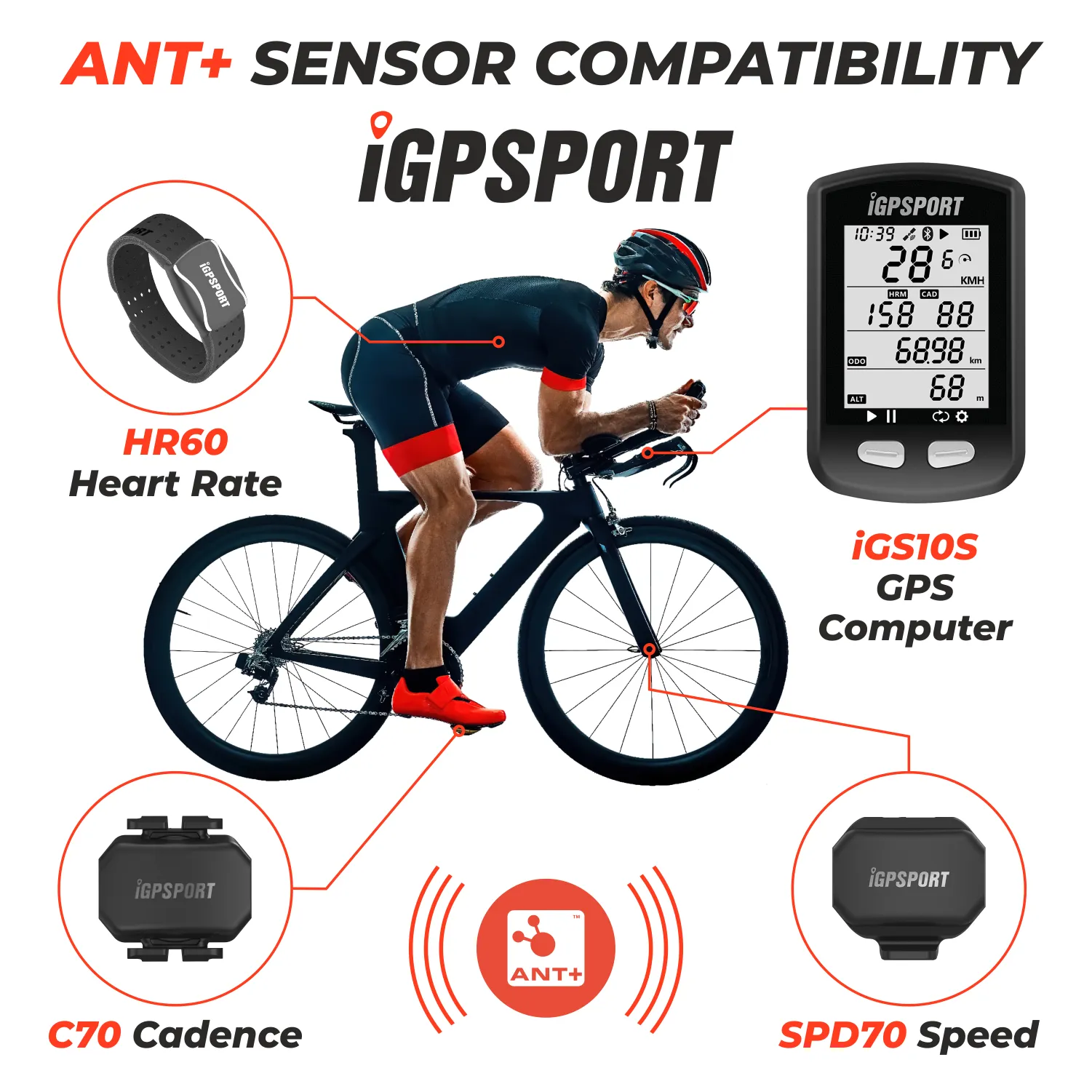 iGPSPORT iGS10S GPS Bluetooth/ANT  Cycling Computer (iGS10S)