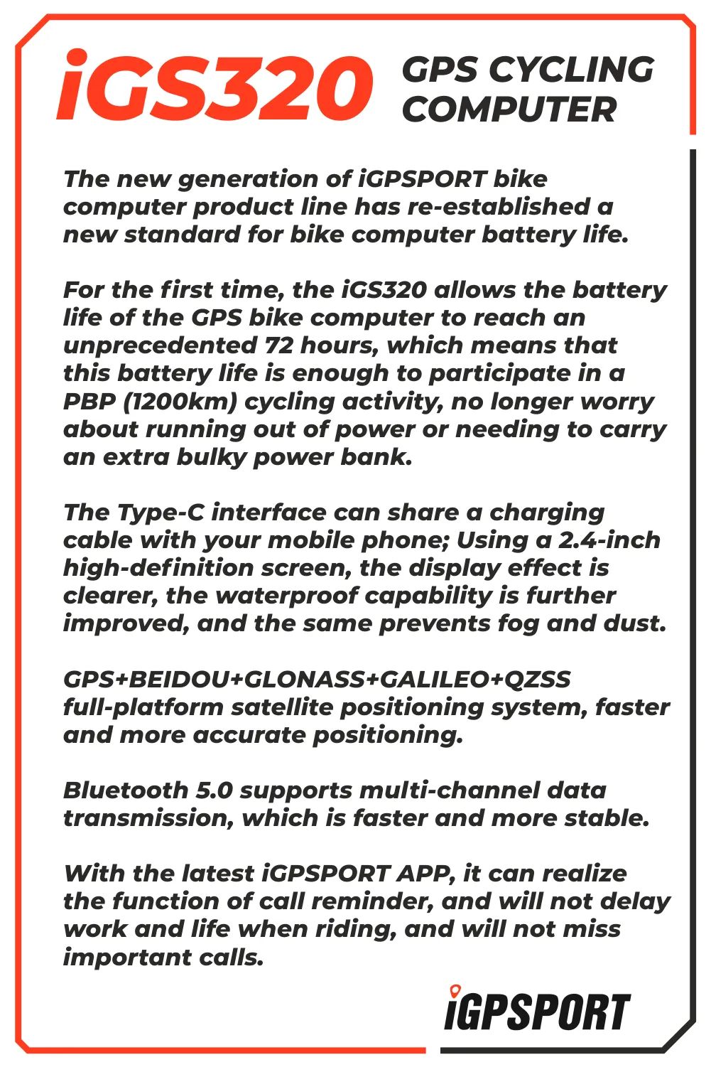 iGPSPORT iGS320 GPS Wireless Cycling Computer (IGS320)