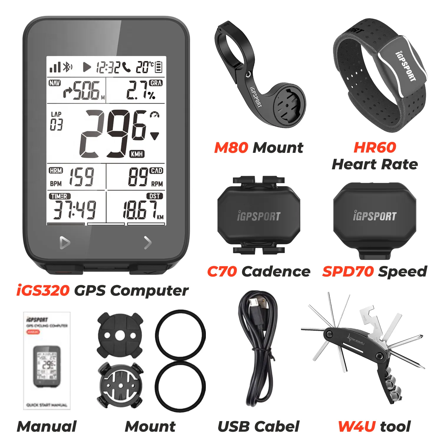 iGPSPORT iGS320 GPS Wireless Cycling Computer (IGS320)