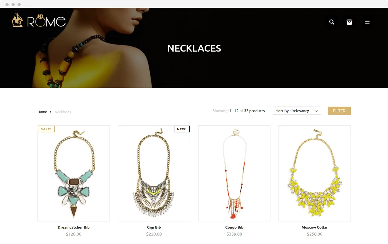 Jewelry Shopify Theme - Rome - HulkApps