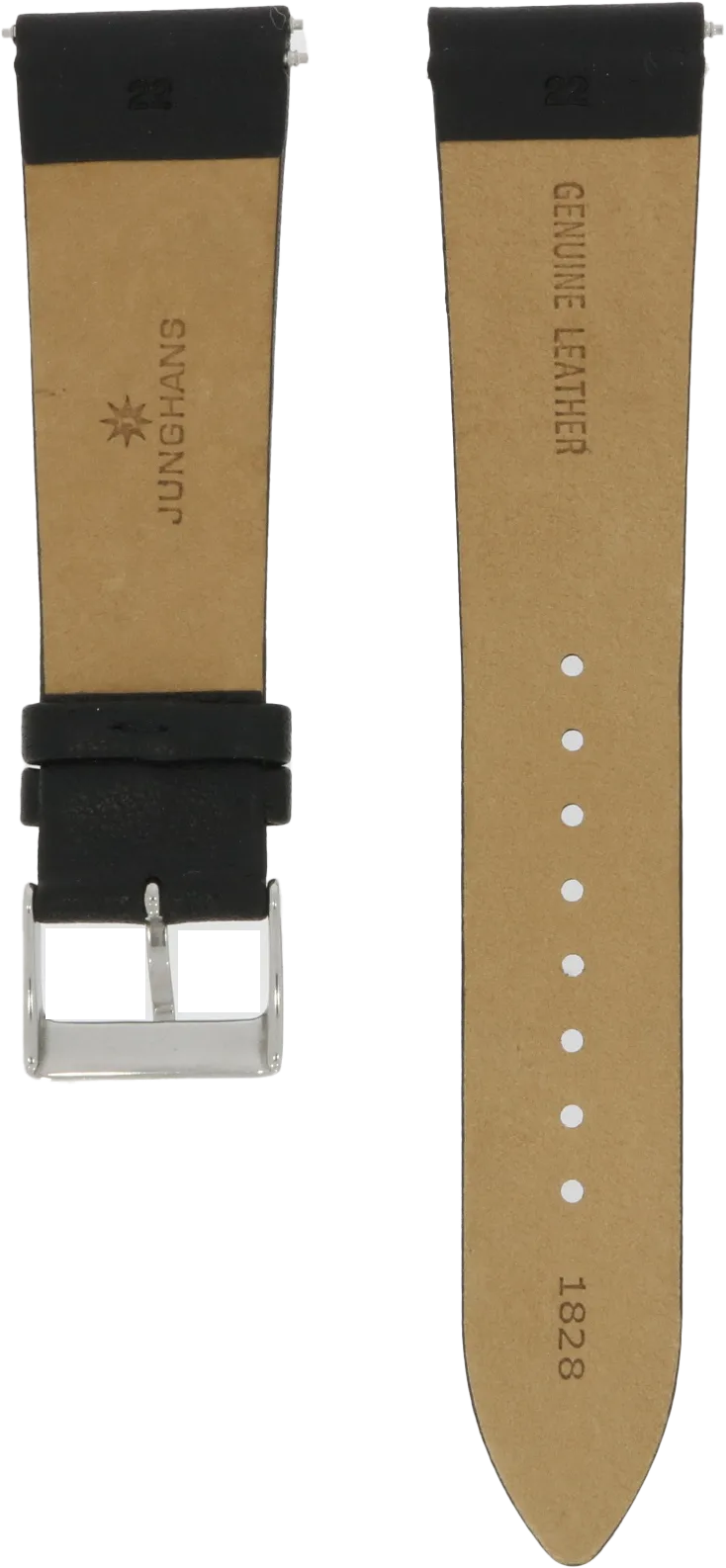 Junghans Black Leather Strap 22mm 420504963