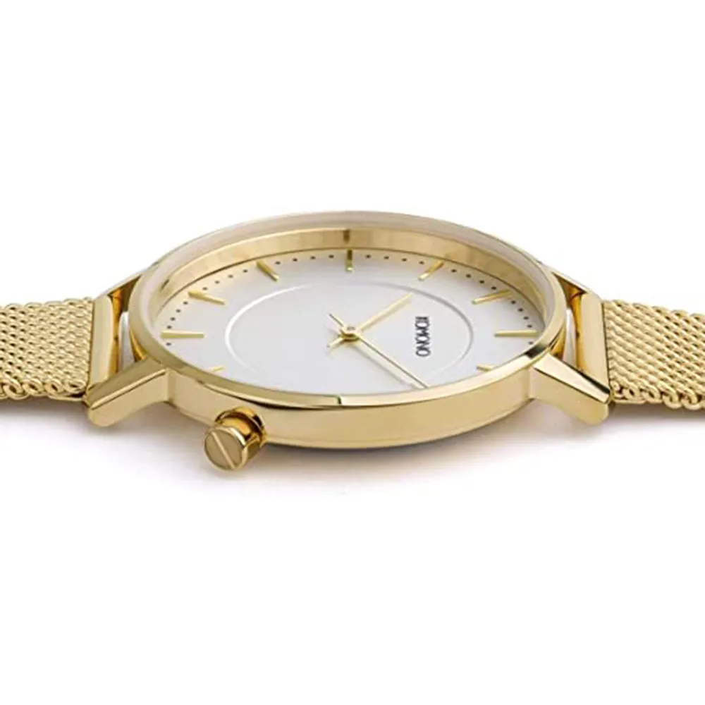 Komono Womens Gold Stainless Steel Band White Quartz Dial Watch - KOM-W4109