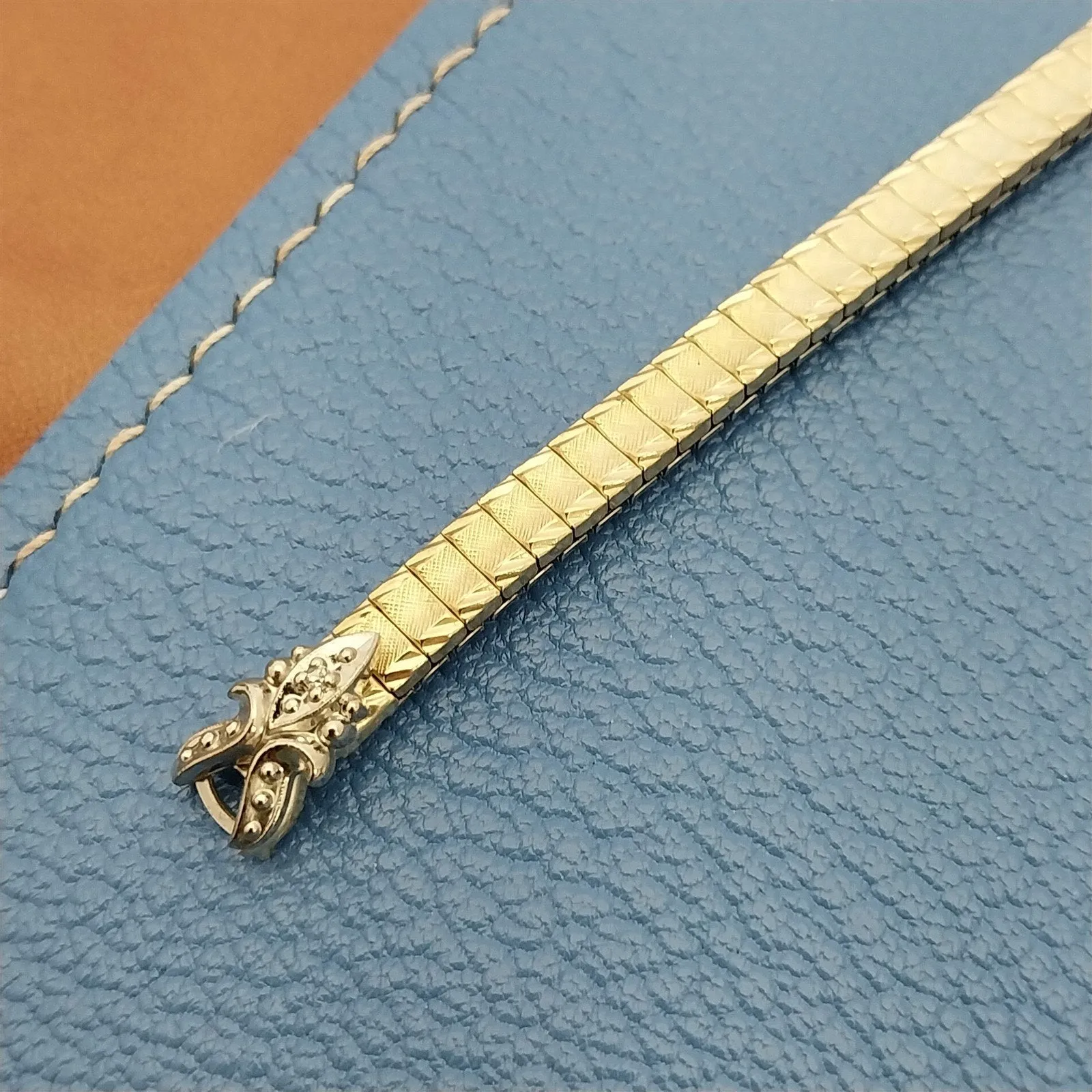 Ladies 10k Gold RGP & Diamond Single-Lug Speidel Unused Vintage Watch Band