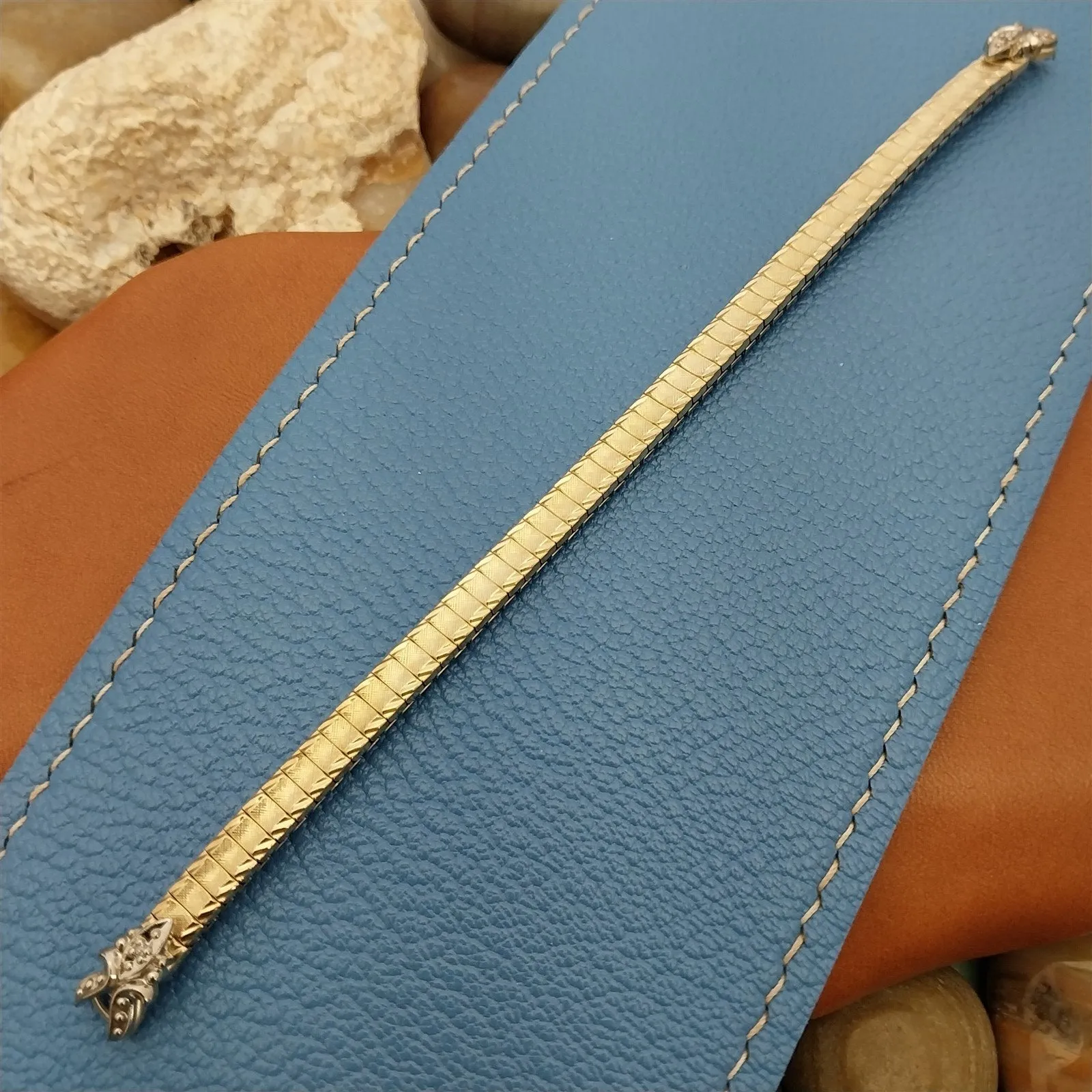 Ladies 10k Gold RGP & Diamond Single-Lug Speidel Unused Vintage Watch Band