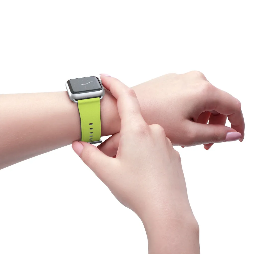 Light Green Black Watch Band, Dual Solid Color Print Premium 38mm/42mm Watch Band- Made in USA