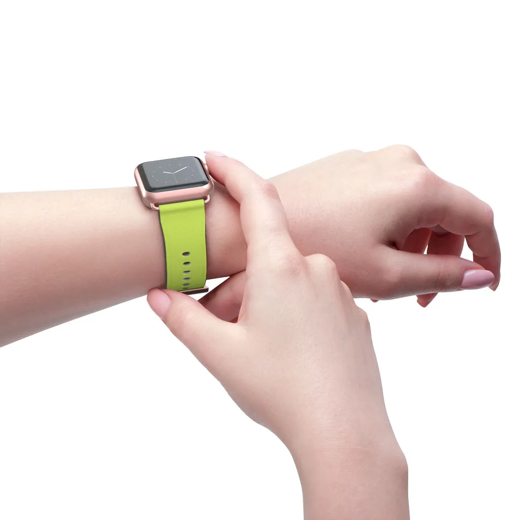 Light Green Black Watch Band, Dual Solid Color Print Premium 38mm/42mm Watch Band- Made in USA