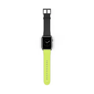 Light Green Black Watch Band, Dual Solid Color Print Premium 38mm/42mm Watch Band- Made in USA