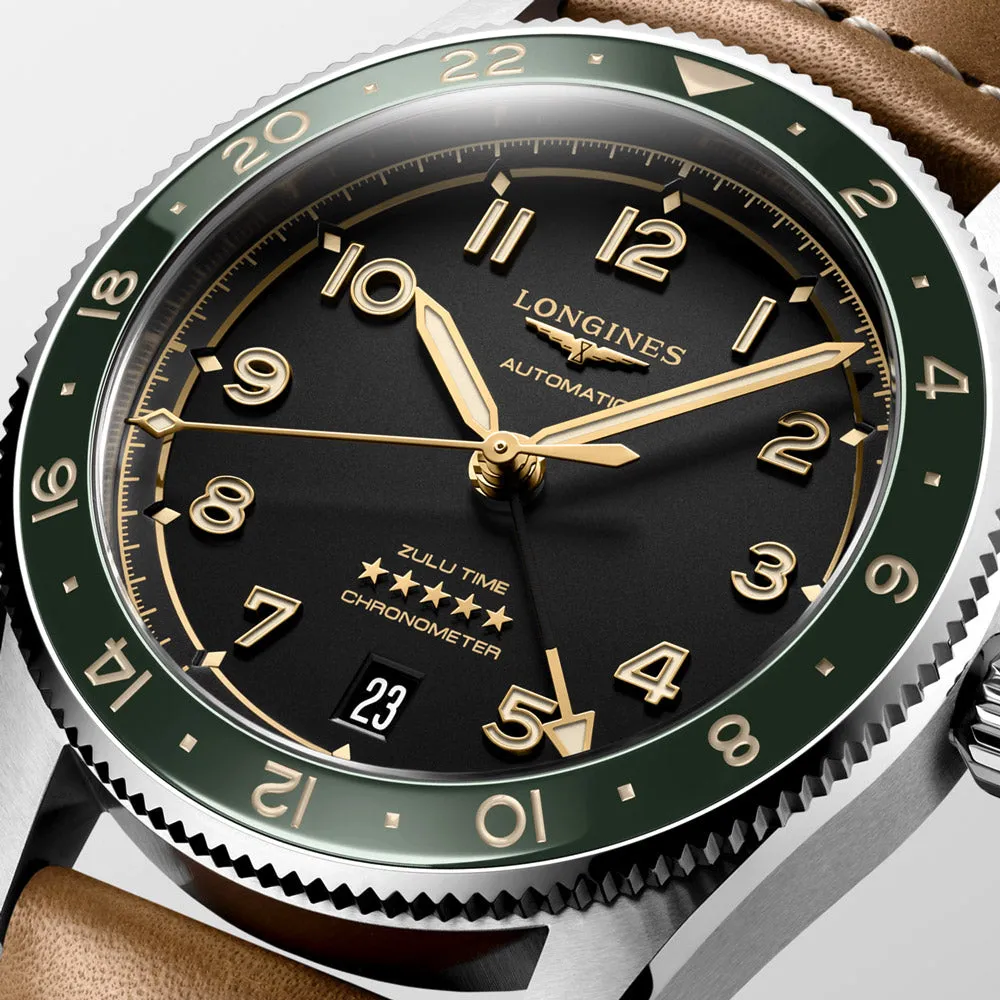 Longines Spirit Zulu Time GMT 39mm Black Dial Automatic Watch L3.802.4.63.2