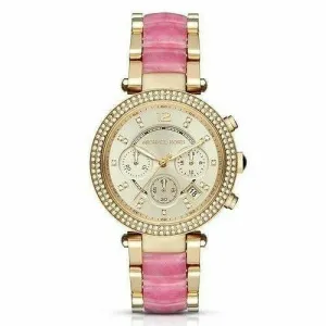 Michael Kors Ladies Watch Chronograph Parker 39mm Yellow Gold MK6363