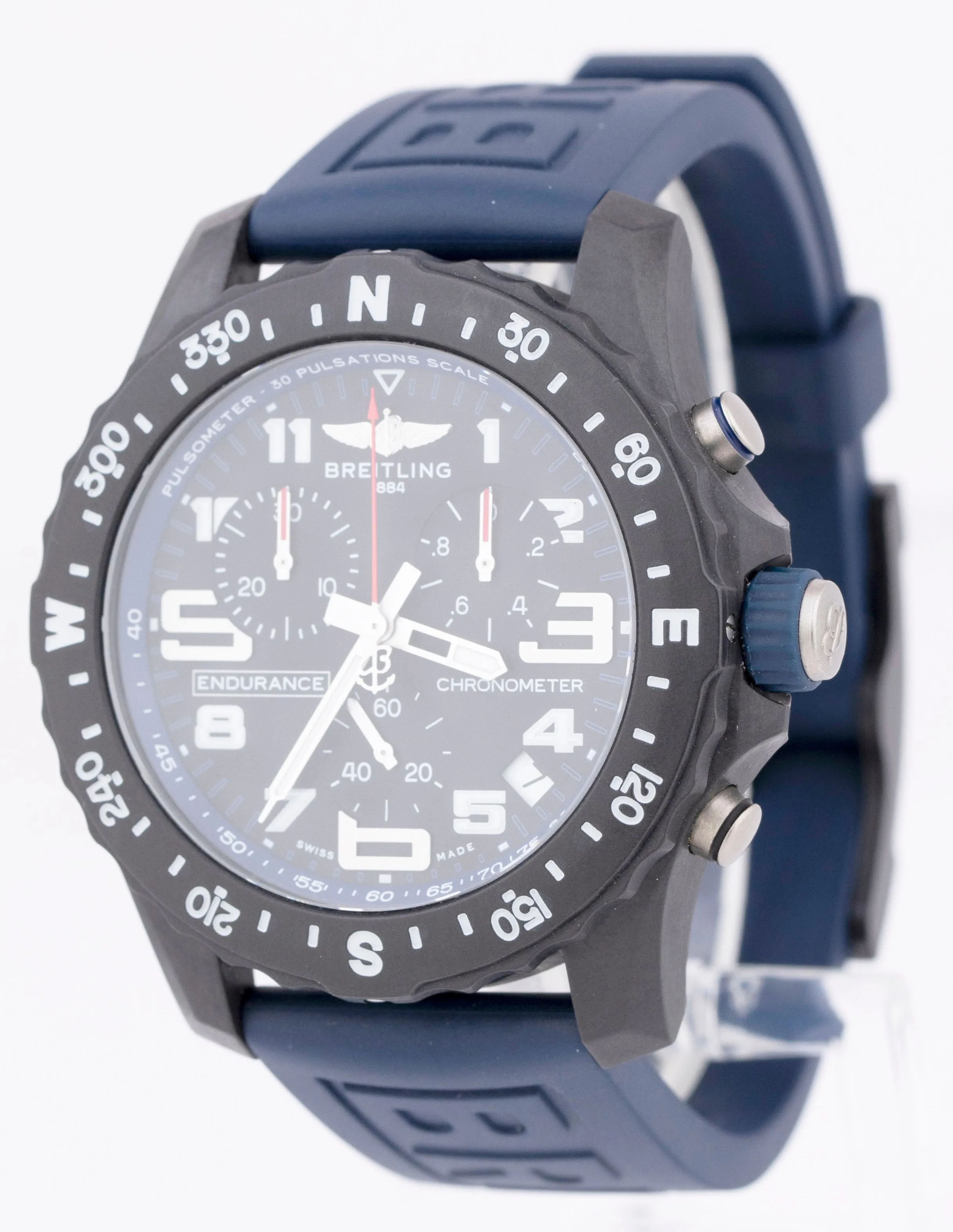 MINT Breitling Endurance Pro Blue Black Breitlight X82310 44mm Watch BOX PAPERS