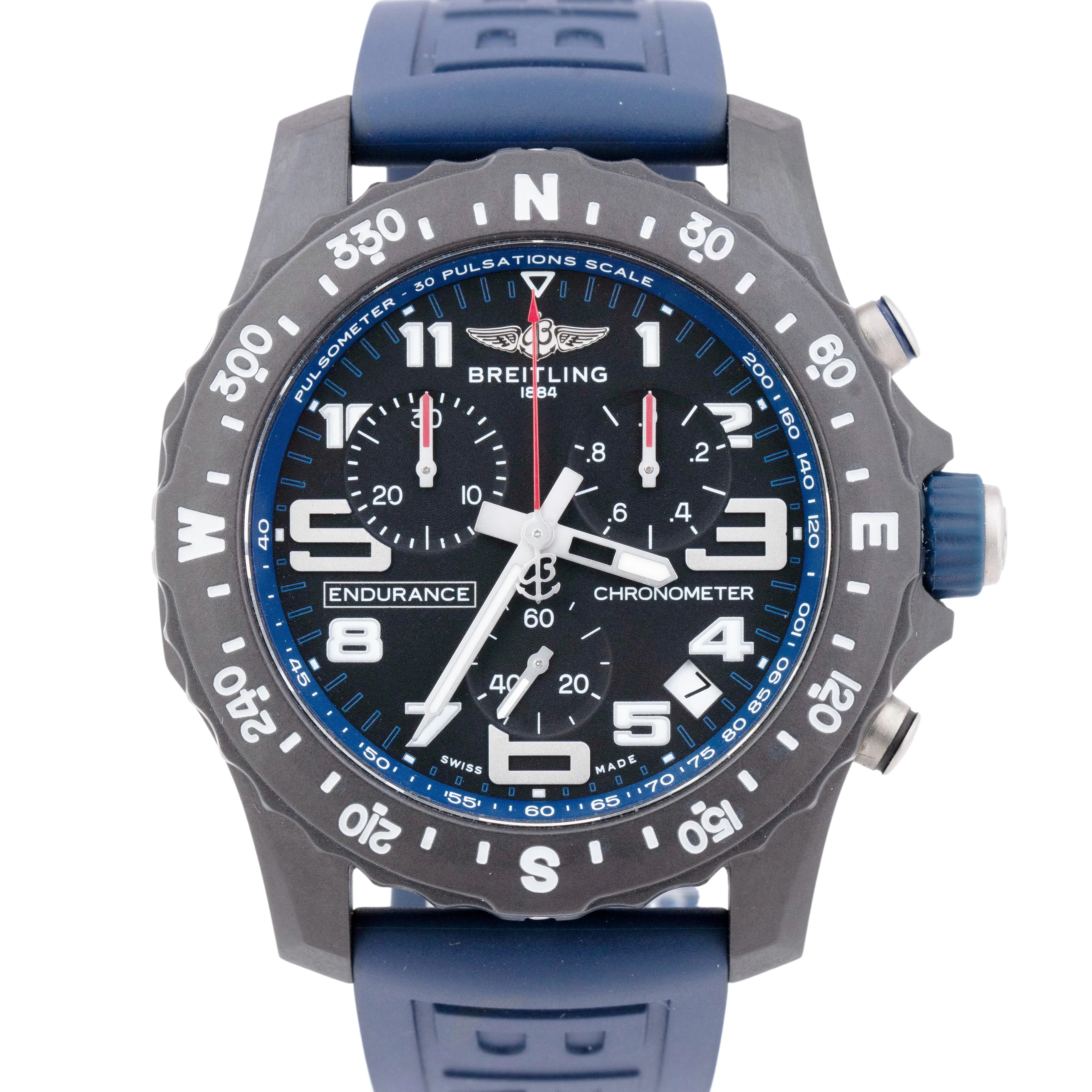 MINT Breitling Endurance Pro Blue Black Breitlight X82310 44mm Watch BOX PAPERS