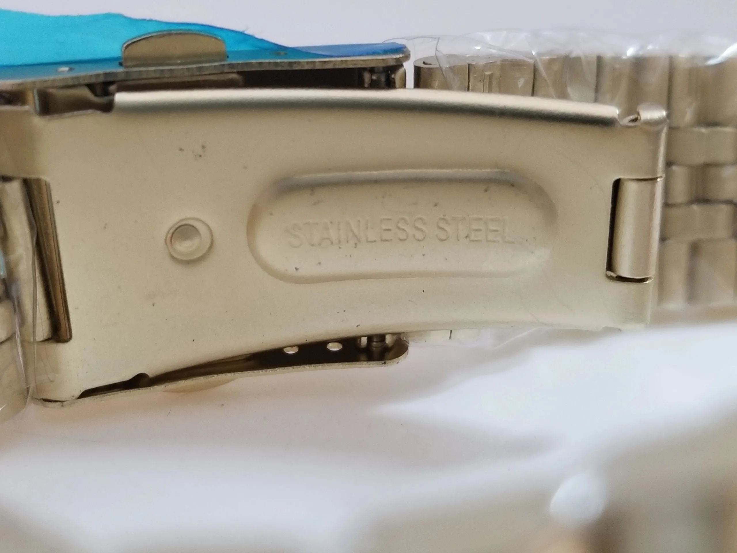 Montres Carlo Stainless Steel Jewel Inset Face Wristwatch