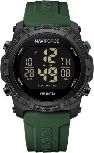 NAVIFORCE Men Sports Waterproof Digital Watches with Stopwatch Alarm Rubber Strap Wristwatch for Women